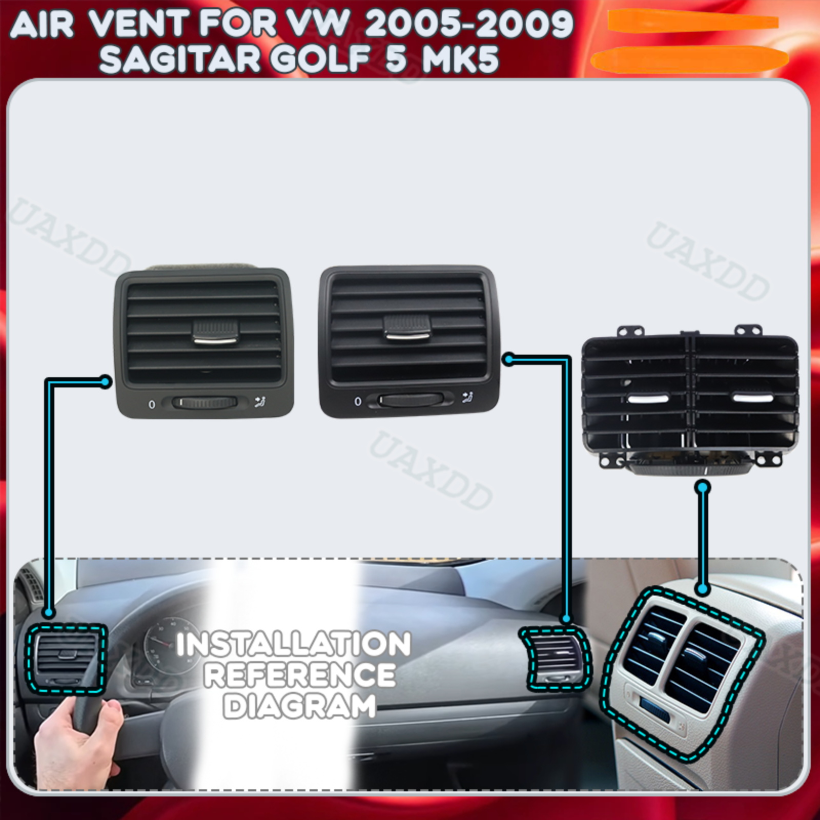 Golf Equipment Outlet - VW 2005-2009 サギター ゴルフ5 MK5用 パーツベントカー、エアコン吹き出し口、HVAC、自動車組立、換気グリル
