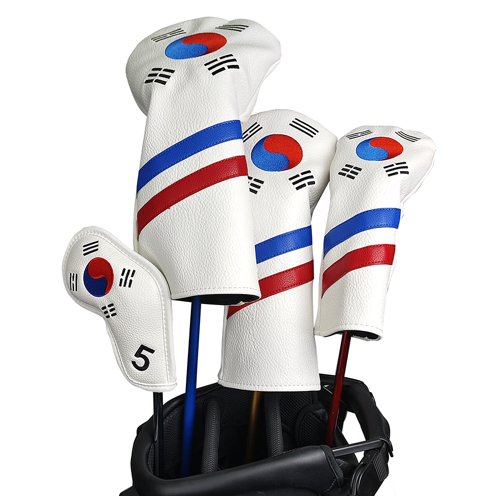 Golf Club Iron Set - 韓国愛国ゴルフヘッドカバーセット - ユニークなデザインのアイアン、ドライバー、フェアウェイ、ハイブリッドクラブ用ヘッドカバー