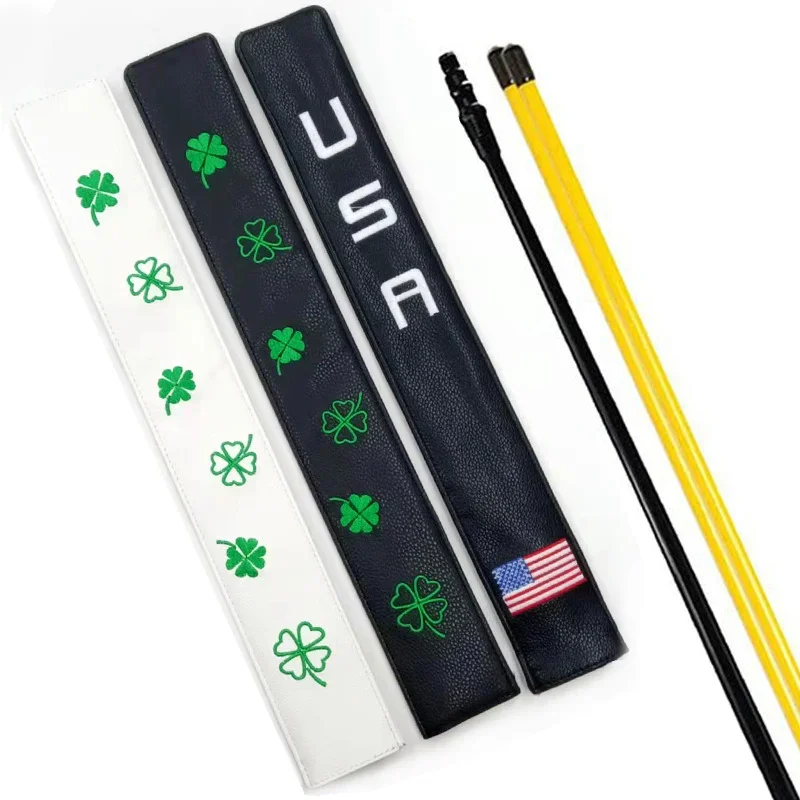 Golf Equipment Guide - レザーゴルフロッドカバー,プラスチックヘッドカバーホルダー,クラブトレーニング用,ヘッド保護アクセサリー