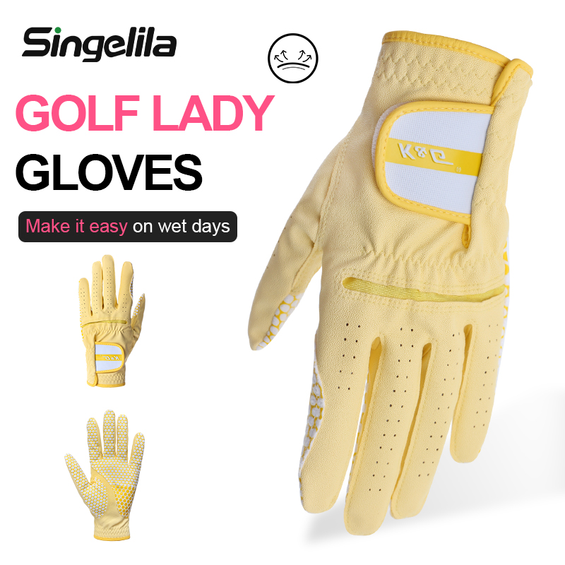 Golf Equipment Korea - パッケージ 1 ペアの新しい韓国語バージョンの女性用ゴルフグローブ手滑り止め摩耗ゴルフグローブ PU 高品質左手
