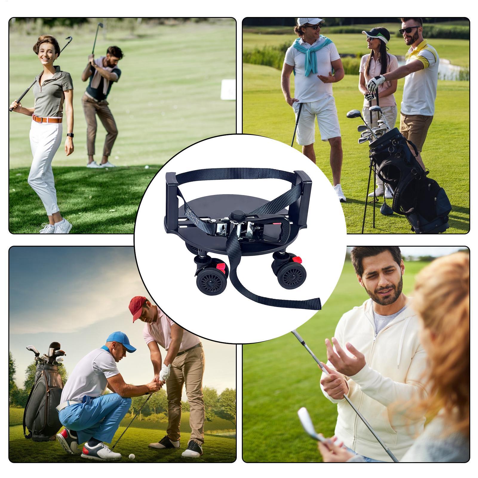 Golf Equipment Holder - ゴルフバッグホイールベースポータブルホルダー、360度回転ホイールとブレーキ付き、5～9.5インチバッグ用ゴルフ用品スタンド、ドライビングレンジ用