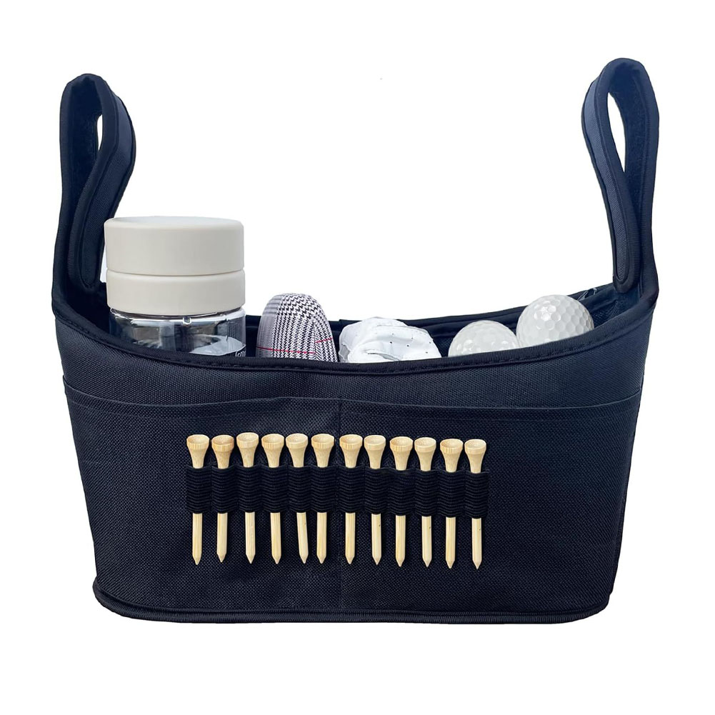 Golf Equipment Kit - ゴルフカート収納バッグ 38x8x21cm アクセサリーオーガナイザーホルダー ブラック マルチポケット ギアキャリア