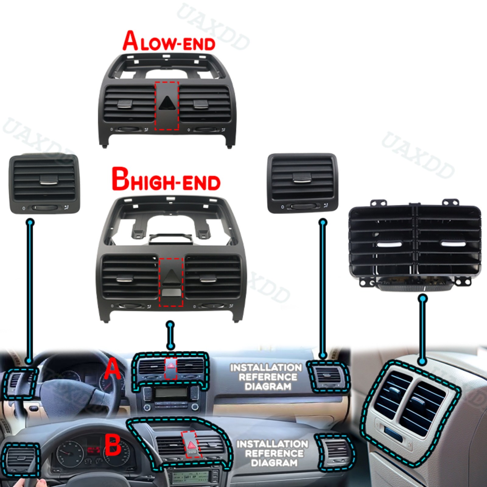 2 Din 車の AC グリル換気空調アセンブリ出口装置自動 - Golf Equipment Outlet のレビューと価格
