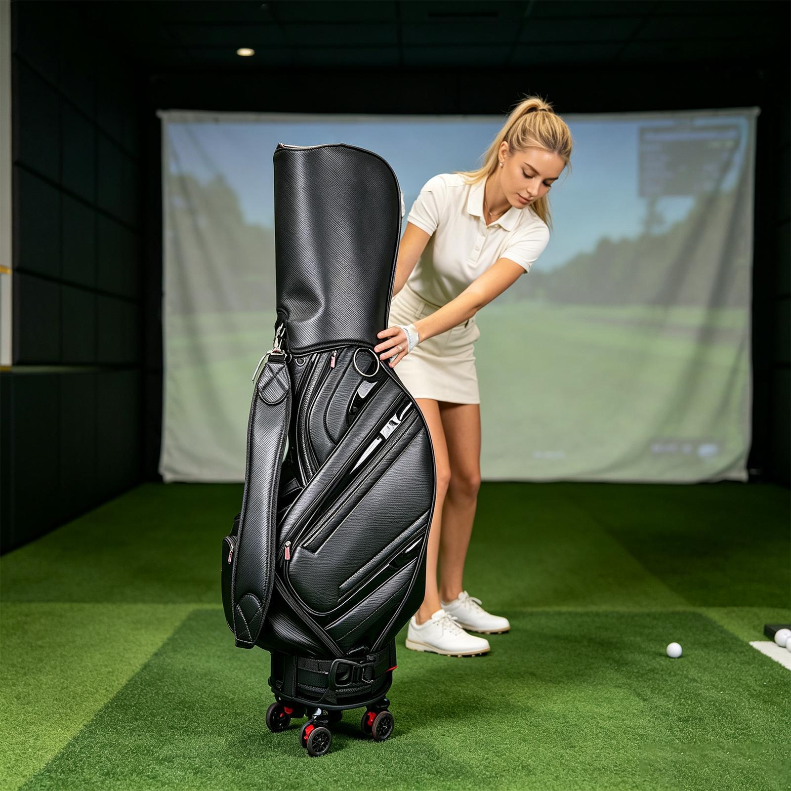ゴルフバッグホイールベースポータブルホルダー、360度回転ホ - Golf Equipment Holder のレビューと価格