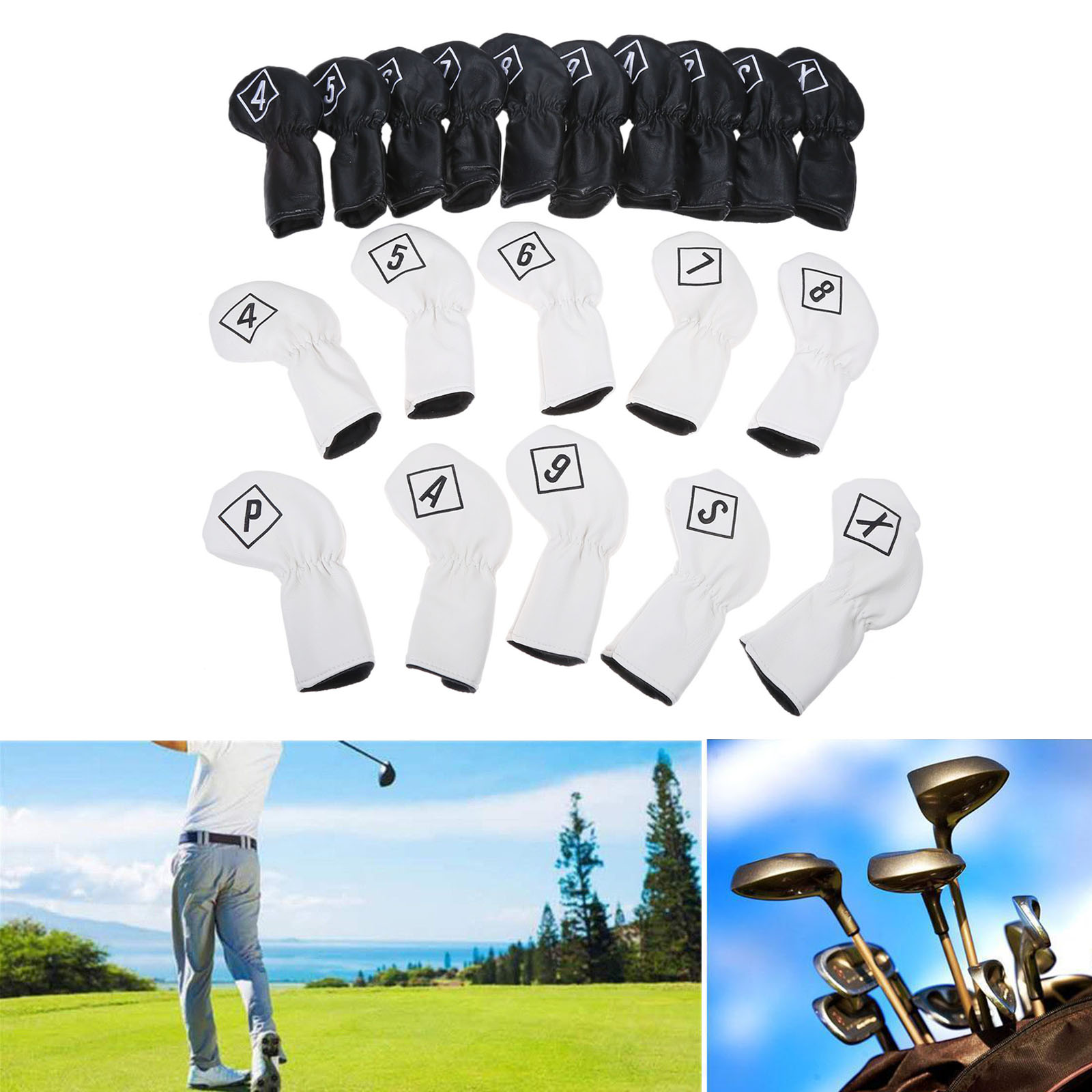 10 ピース/セット PU レザーゴルフヘッドカバーゴルフク - X Golf Equipment のレビューと価格